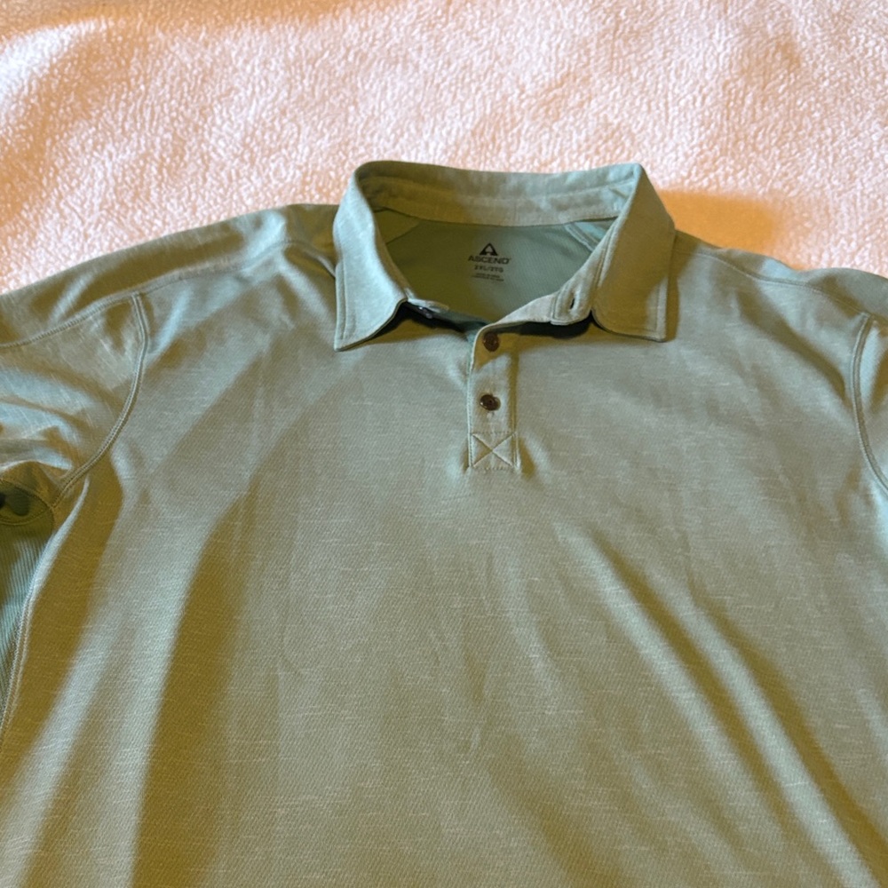 Ascend (bass pro shop) Men's Green Polo Shirt-XXL